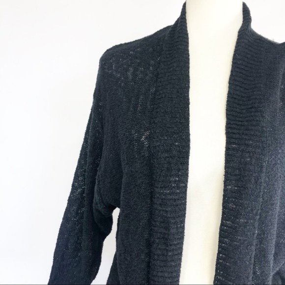 Sun + Shadow Black Cardigan Sweater Medium - Picture 3 of 6